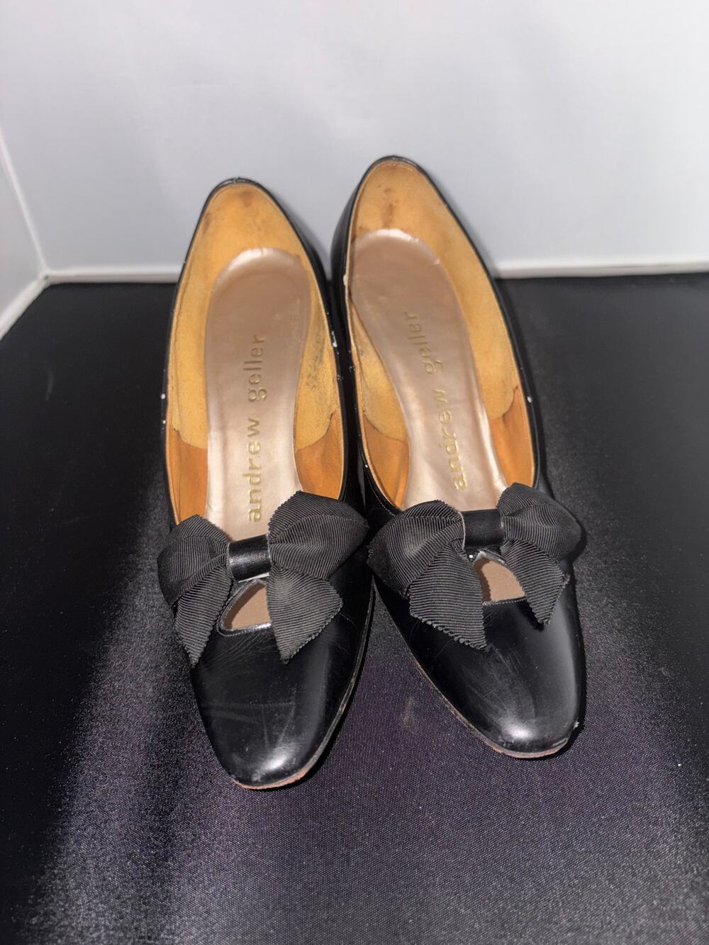 Mid‑Century Andrew Geller Black Leather Pumps – Custom Size 6AA – 2" Heel – EUC